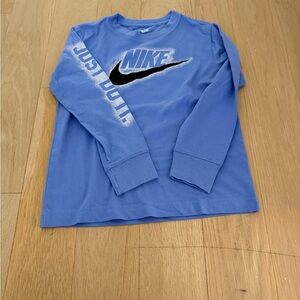 Nike Kids Long Sleeve Tee in Blue with Logo